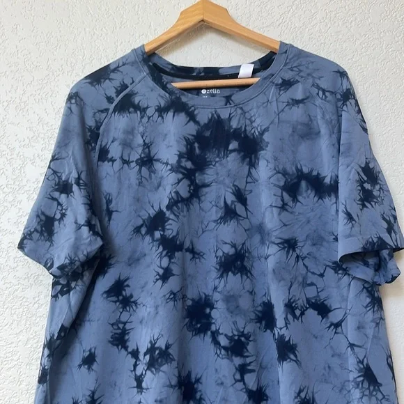 Zella Men’s Athletic Short Sleeve T Shirt Tie Dye Blue Size XXL - Picture 5 of 10